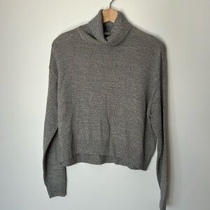H&M | XS Grey Knit Cropped Turtleneck Sweater